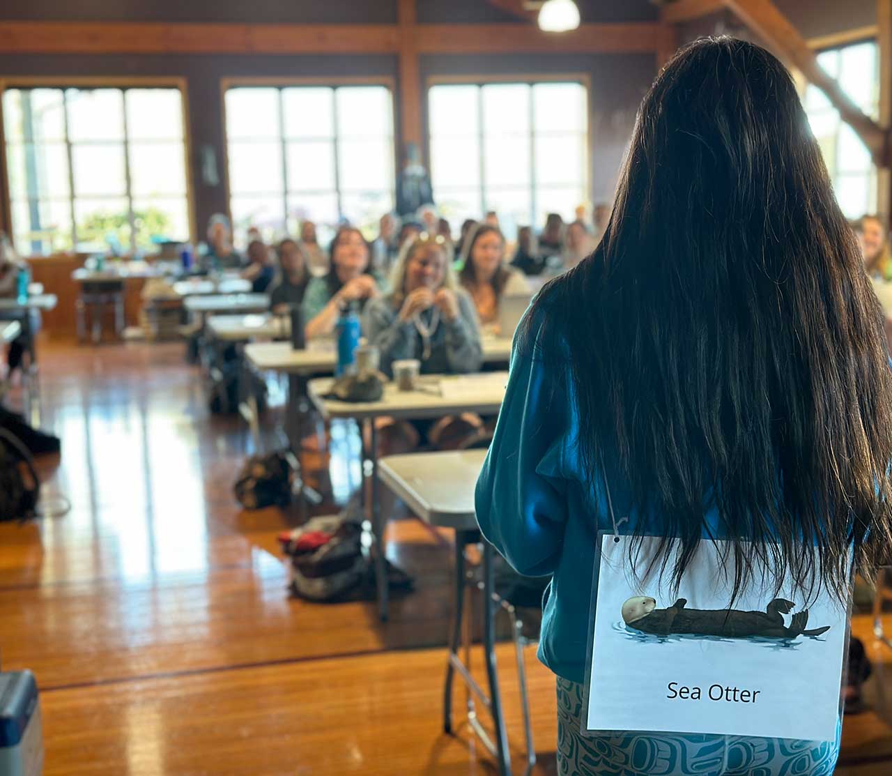 mers marine education research society class workshop happy people eager to learn about whales